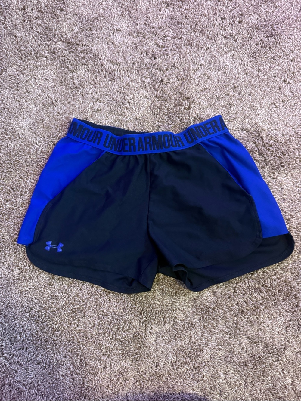 Under Armour Women’s Black and Royal Blue Athletic Shorts
